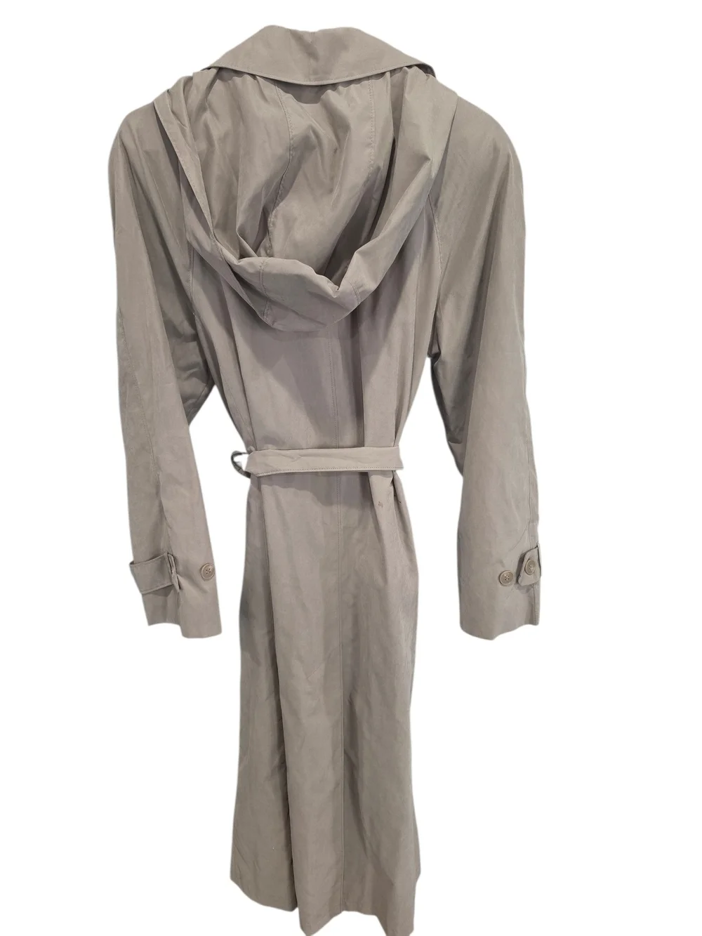 London Fog Beige Navy Paisley Lined Coat Minimal Style Size 6